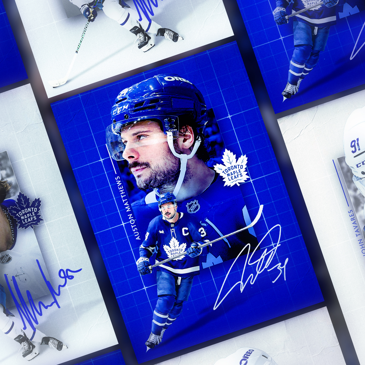 Next-generation Toronto Maple Leafs hockey cards featuring Auston Matthews